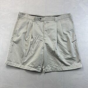 Gary Player Men's Golf Shorts Khaki Beige Pleated 100% Cotton Size 44 Casual